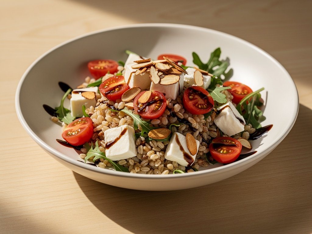 10-Minute Caprese Grain Bowl with Creamy Balsamic Dressing