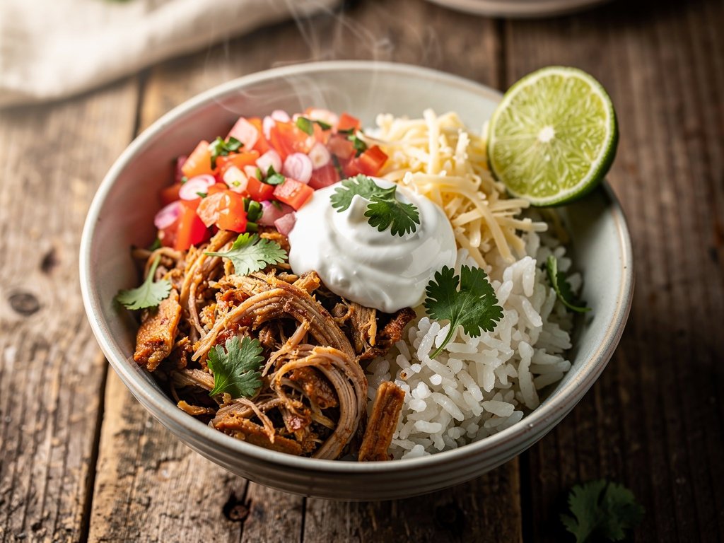 20-Minute Pulled Pork Bowls with Fajita Spice & Tomato Salsa