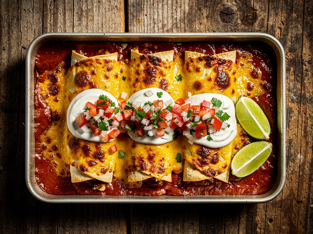 Baked Black Bean Enchiladas with Pico de Gallo and Lime Crema