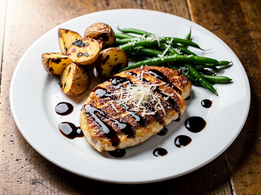 Balsamic Chicken with Roasted Potatoes and Green Beans (Plus a Pesto Pasta Lunch)