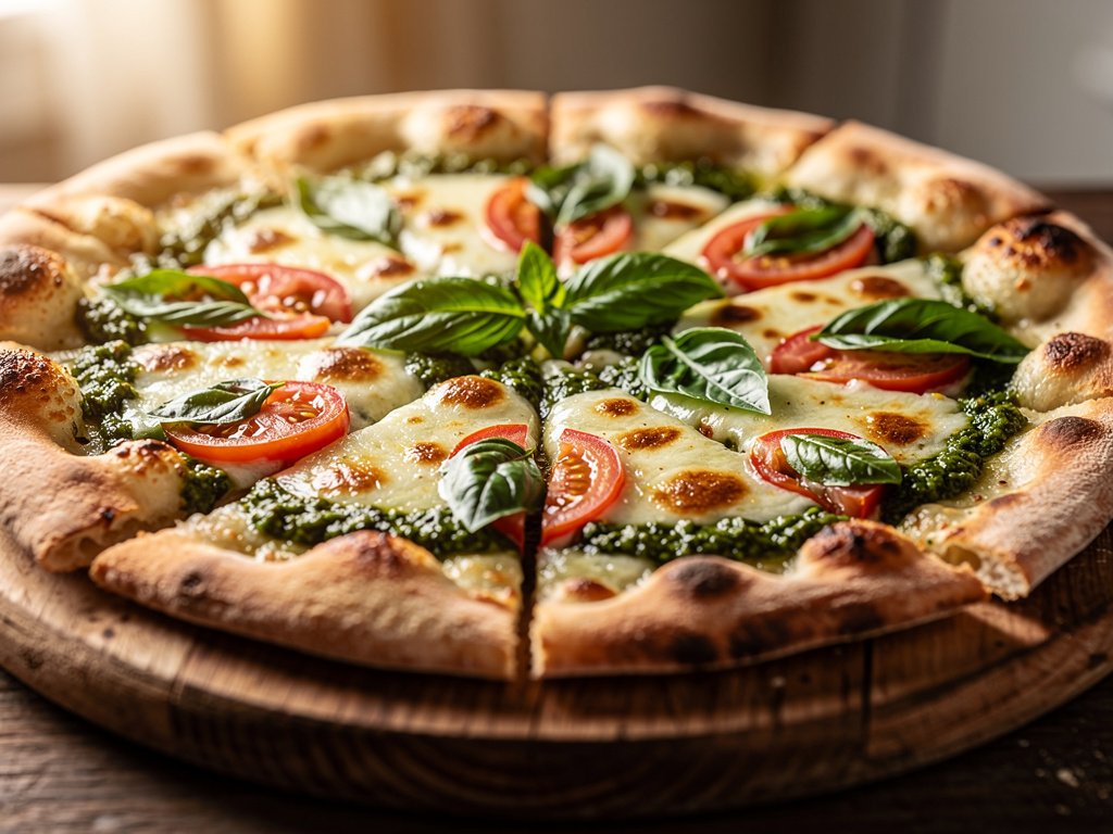 Easy Homemade Basil Pesto and Mozzarella Pizza Recipe