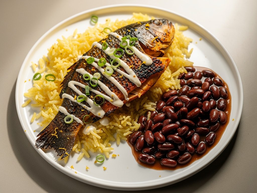 Blackened Tilapia with Red Beans and Lemon Rice