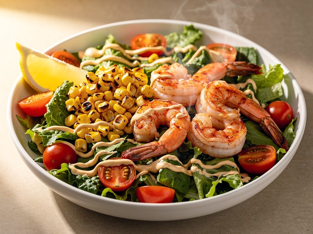 Cajun Shrimp Chopped Salad with Charred Corn and Tomatoes