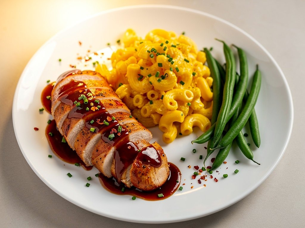 Tangy Carolina-Style BBQ Chicken with Quick Stovetop Mac and Cheese