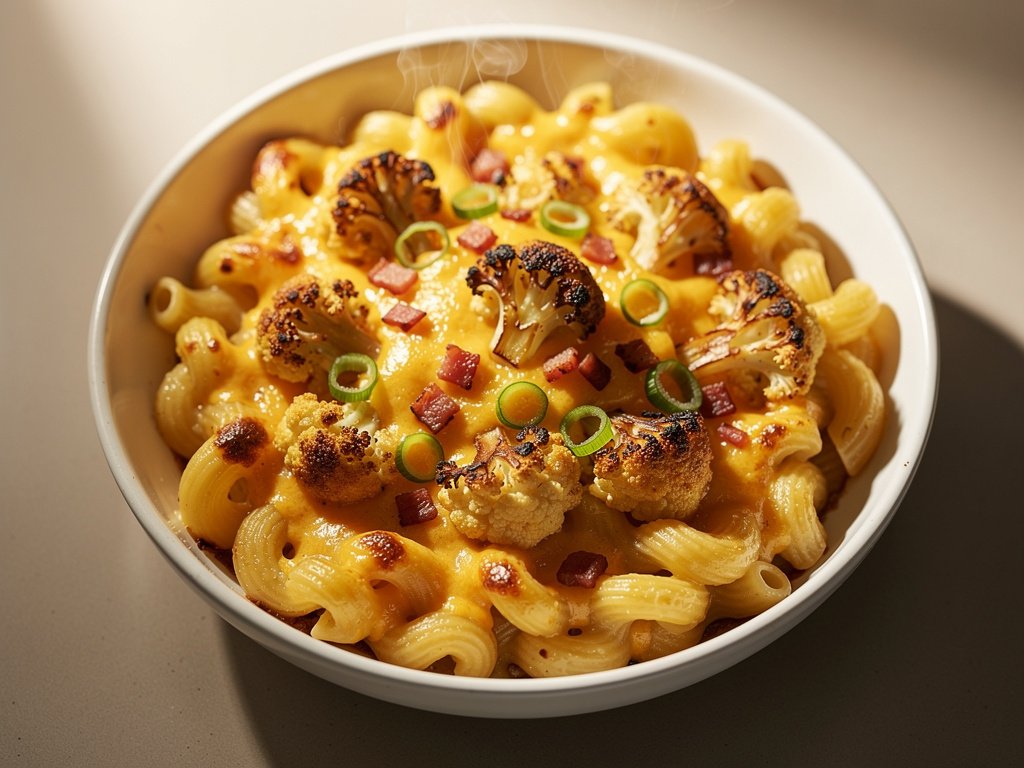 Cauliflower Mac and Cheese with Pancetta and Cavatappi