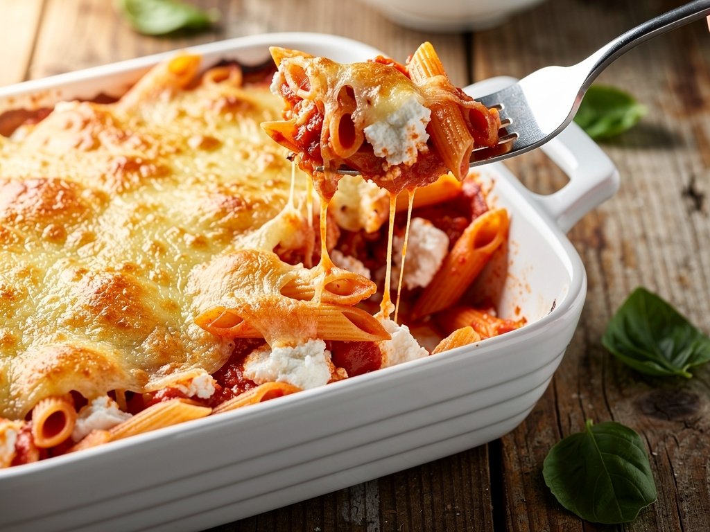 Cheesy Baked Penne with Zucchini and Herbed Ricotta