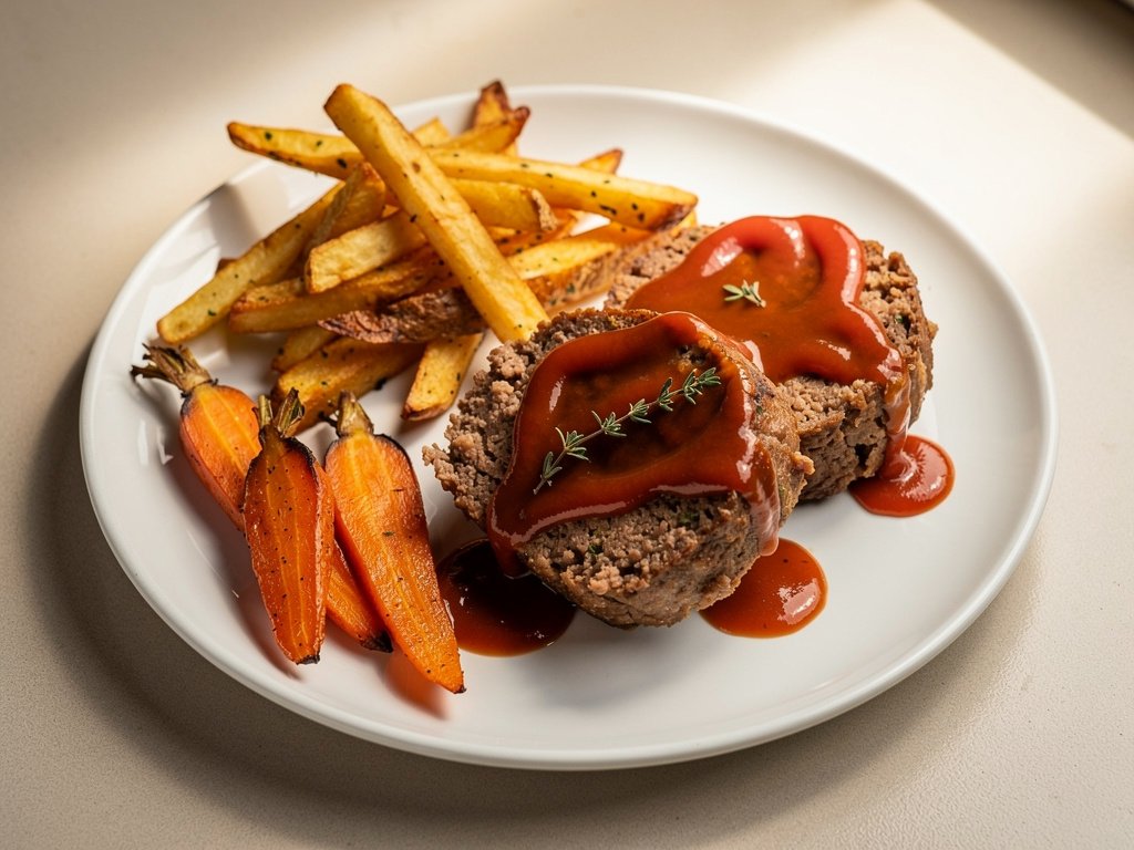 Classic Mini Meatloaves with Roasted Root Vegetables and Thyme Gravy