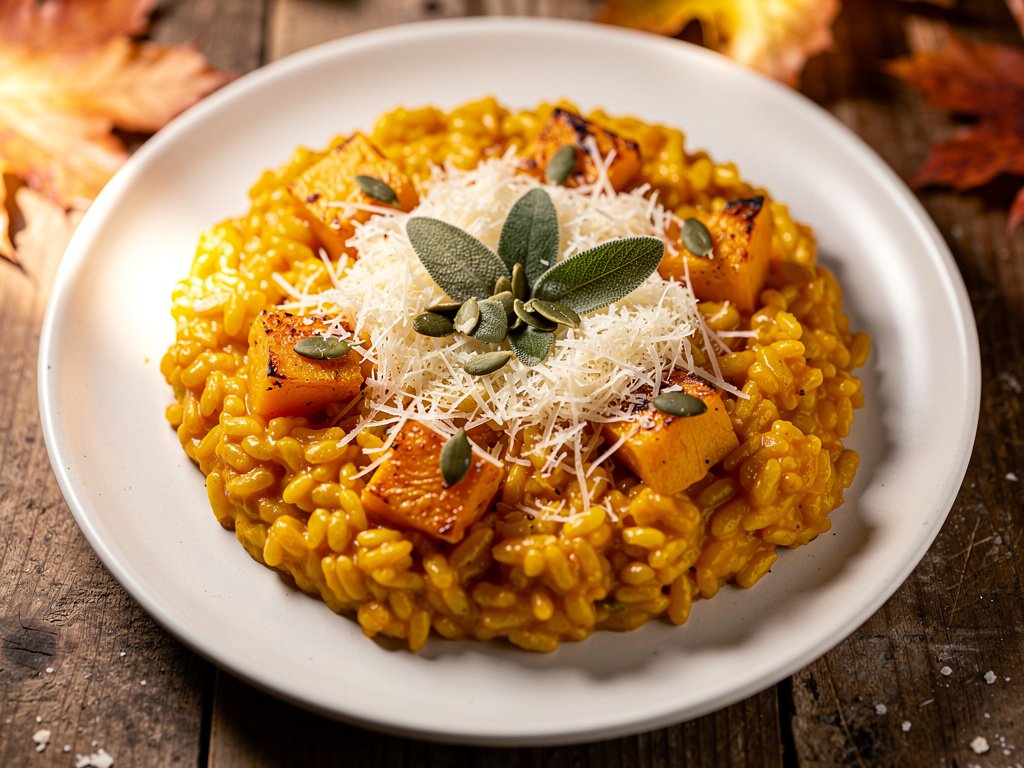 Creamy Butternut Squash Risotto with Sage and Pepitas