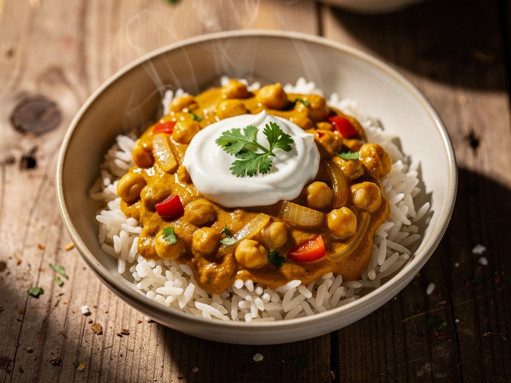 Creamy Coconut Chickpea Curry with Basmati Rice