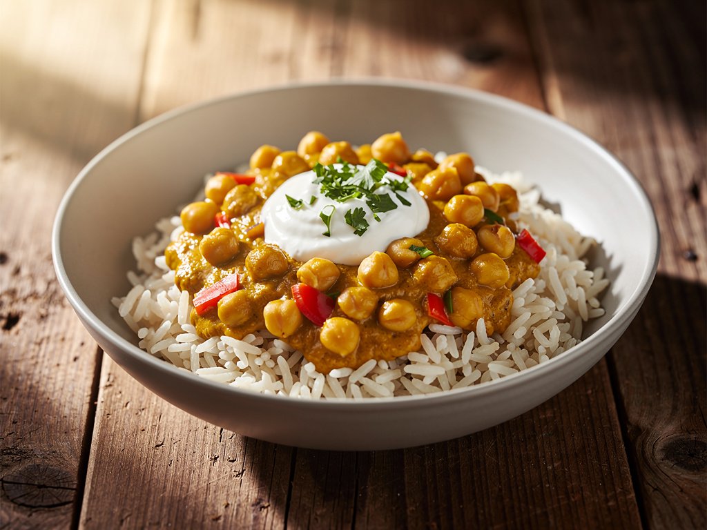 Creamy Coconut Chickpea Curry with Basmati Rice