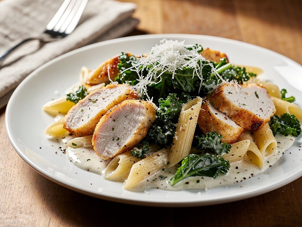 Creamy Parmesan Chicken Penne with Kale