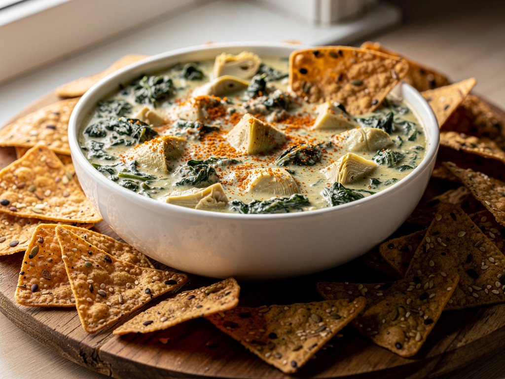 Flavor-Packed Spinach And Artichoke Dip & Multigrain Tortilla Chips Recipe for Busy Nights