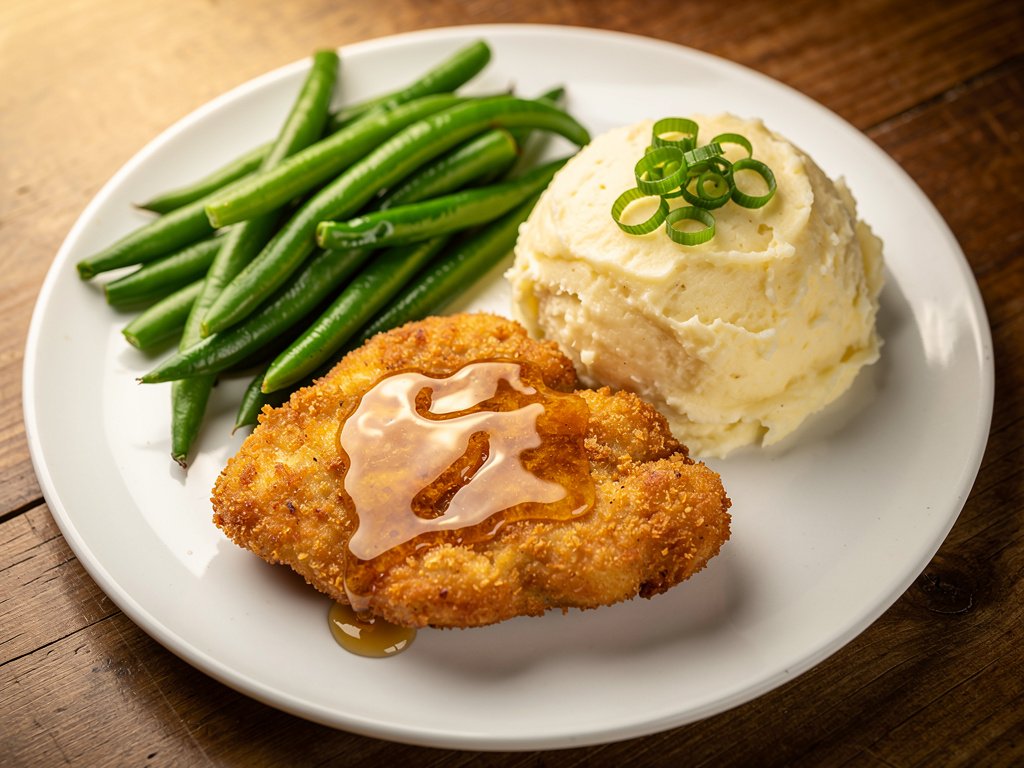 Crispy Buffalo Chicken Cutlets with Cheesy Panko Crust and Creamy Mashed Potatoes