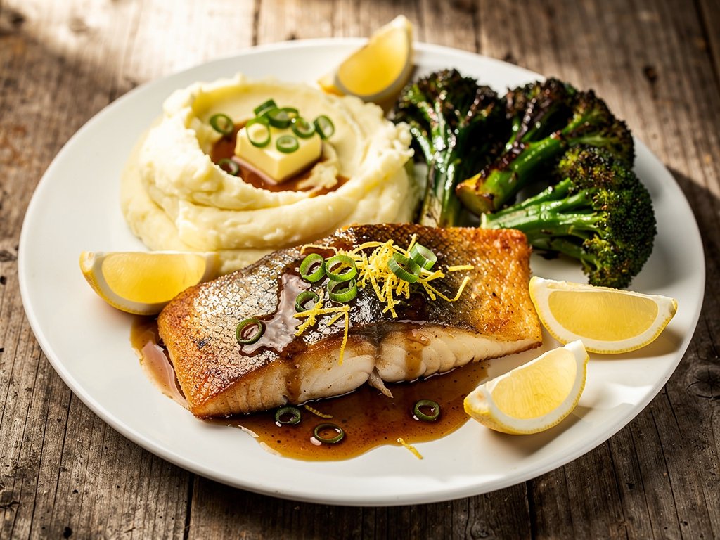 Crispy Smoked Paprika Barramundi with Brown Butter and Mashed Potatoes