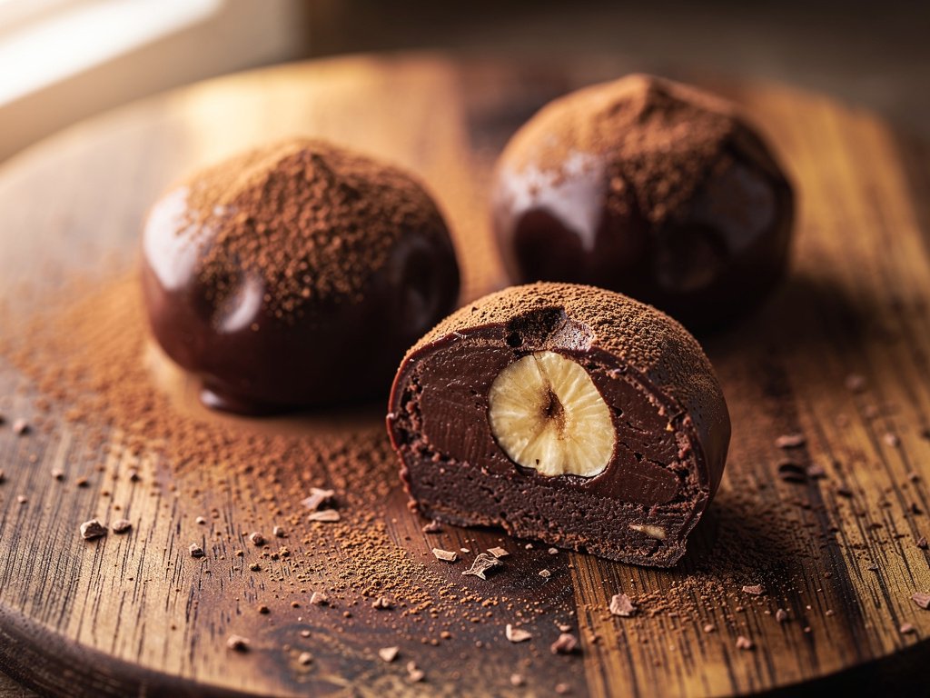 Homemade Dark Chocolate Hazelnut Truffles with Love Notes