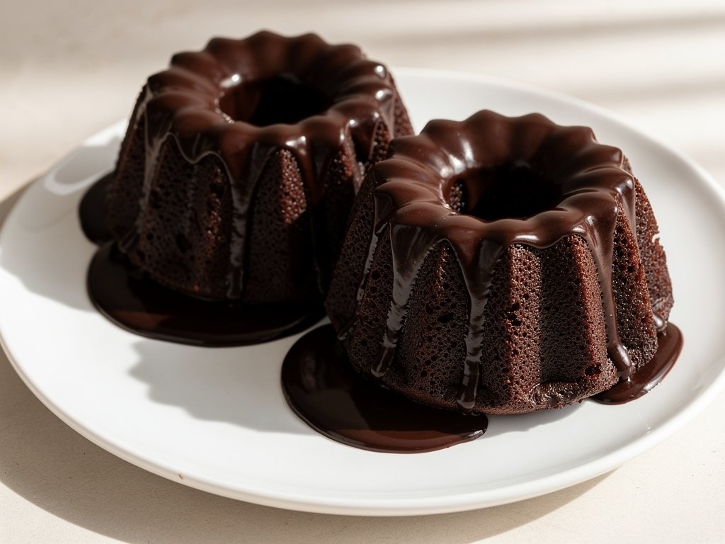 Decadent Chocolate Bundt Cakes with Homemade Sauce