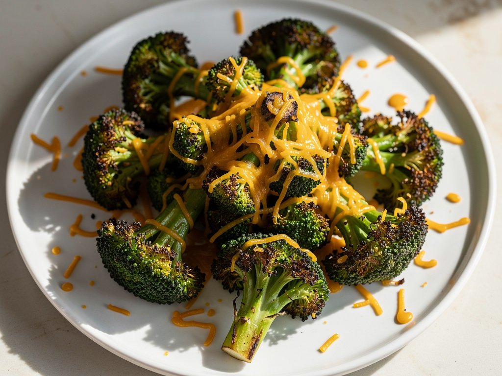Easy Cheesy Roasted Broccoli with Mexican Blend Cheese