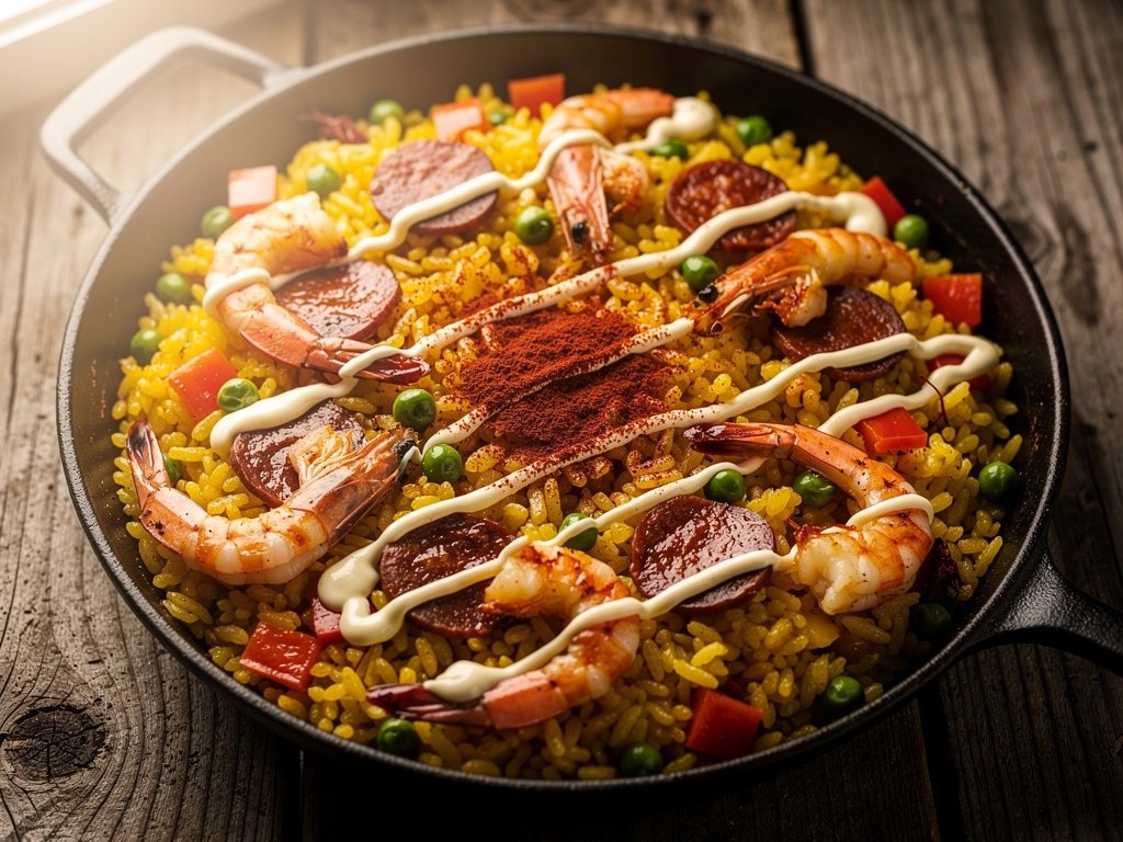 Easy Spanish Shrimp and Chorizo Paella with Smoked Paprika