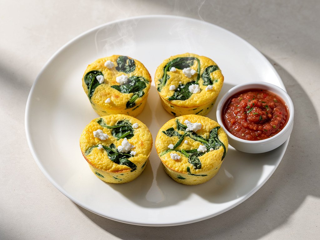 Fluffy Spinach Feta Egg Bites – Easy Make-Ahead Breakfast