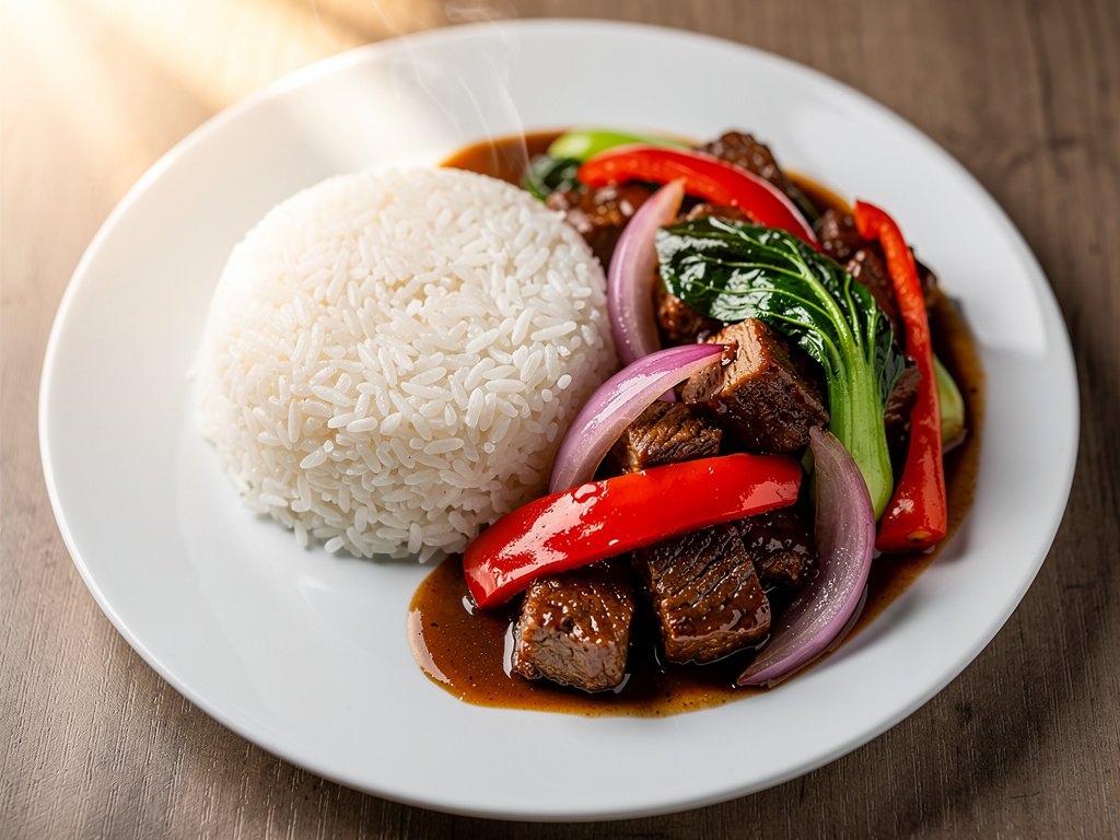 Ginger Soy Beef Stir-Fry with Jasmine Rice