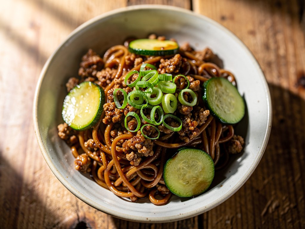 20-Minute Gingery Pork Ramen Stir-Fry with Zucchini