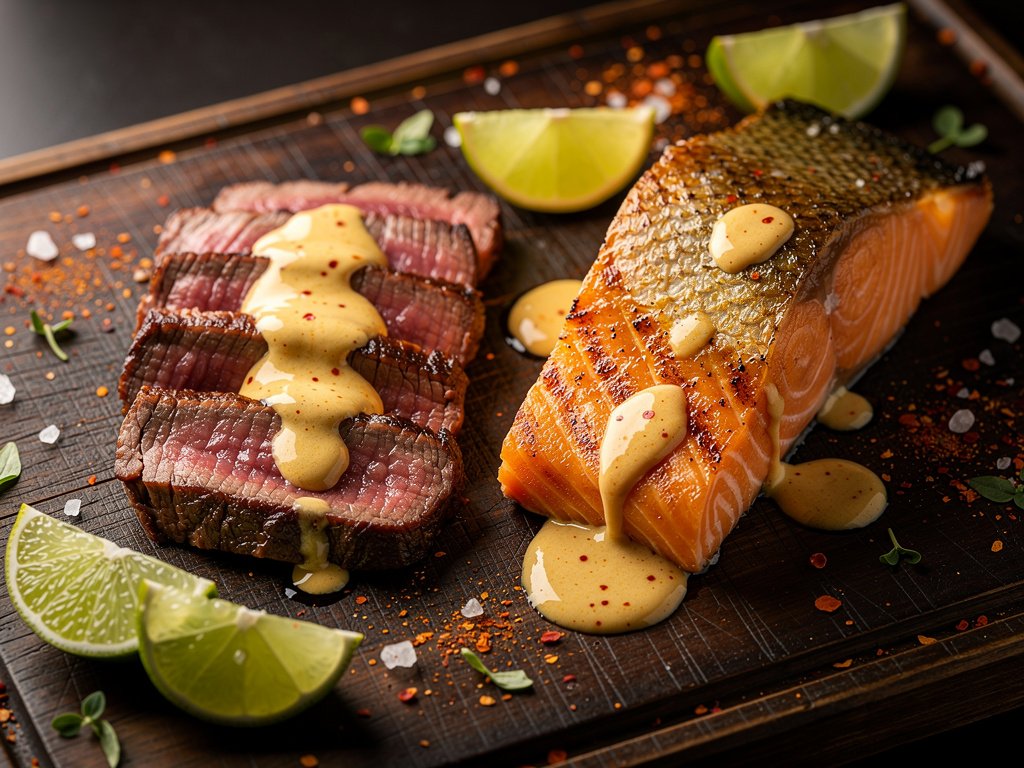 Grilled Surf and Turf with Chili Lime Butter
