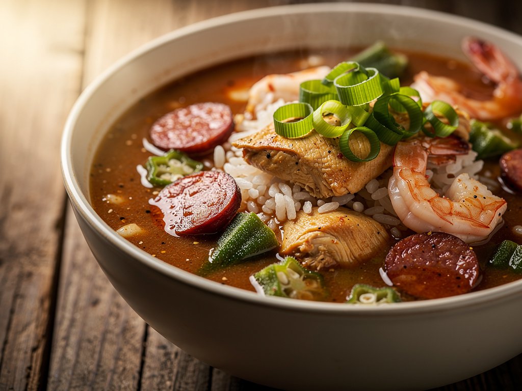 Hearty Chicken, Sausage, and Shrimp Gumbo Recipe