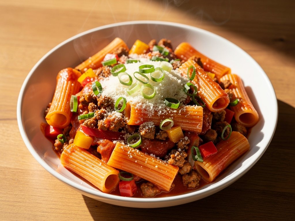 Hearty Plant-Based Rigatoni with Creamy Tomato Sauce