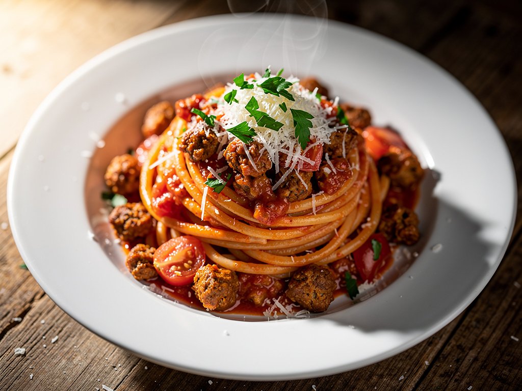 Hearty Seitan Bolognese with Linguine: A Meatless Italian Classic