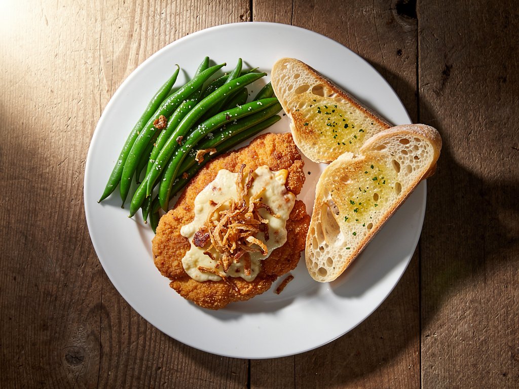 Honey Dijon Crunch Chicken Sheet Pan Dinner with Green Beans and Garlic Bread