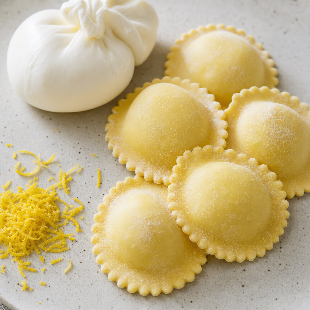 Burrata and Lemon Zest Ravioli