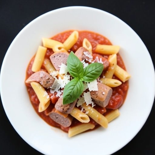 Margherita Chicken Sausage and Tomato Cream with Penne