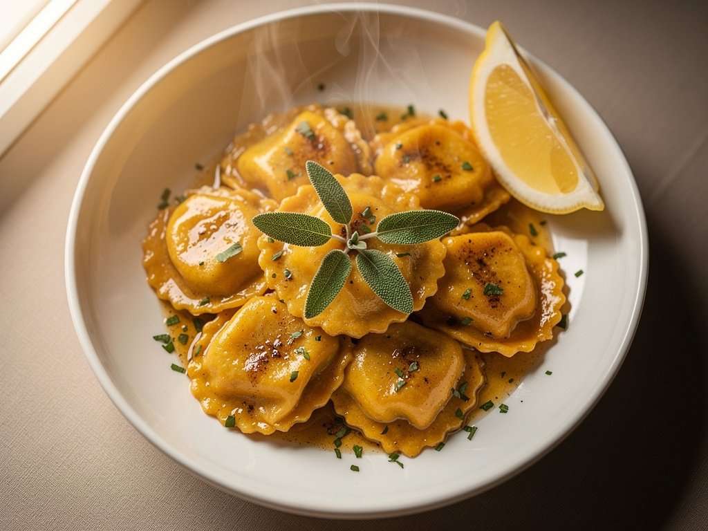 Lemon Herb Brown Butter Butternut Squash Agnolotti