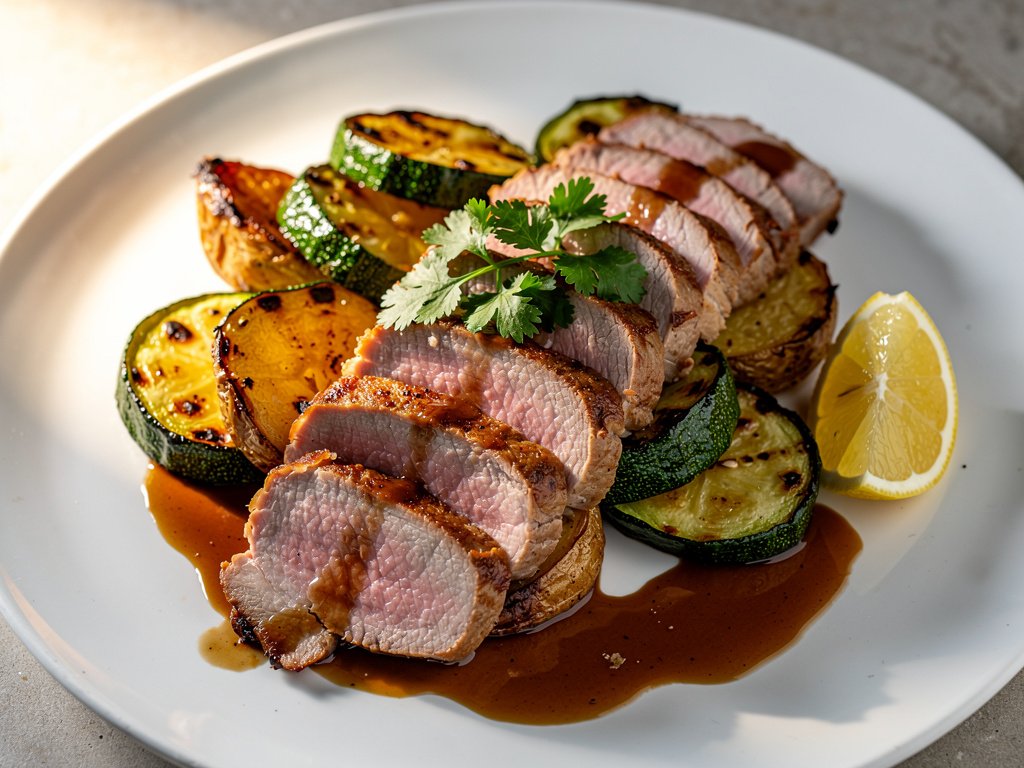 Lemon-Roasted Pork Tenderloin with Potatoes and Zucchini