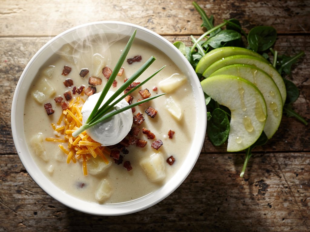Loaded Baked Potato Chowder with Pancetta and Cheddar
