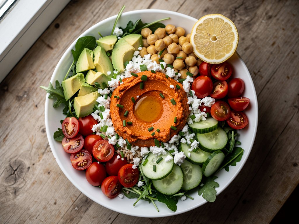 Quick Mediterranean Chickpea Bowls with Avocado, Hummus & Feta