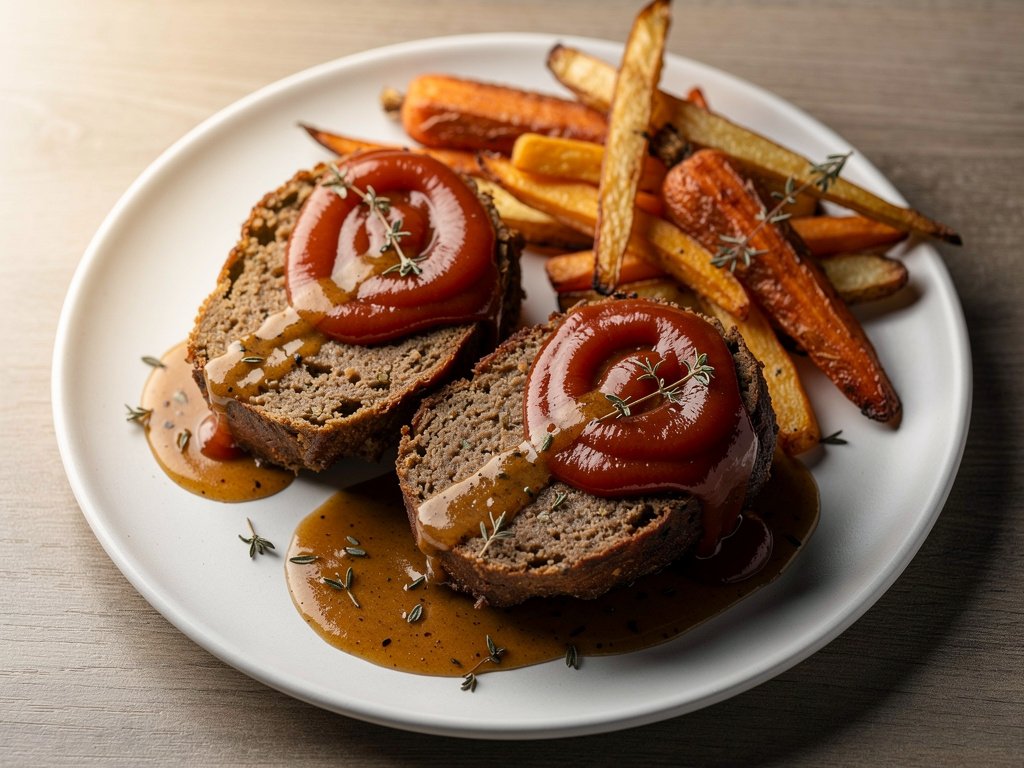 Mini Meatloaves with Roasted Root Veggies and Thyme Gravy