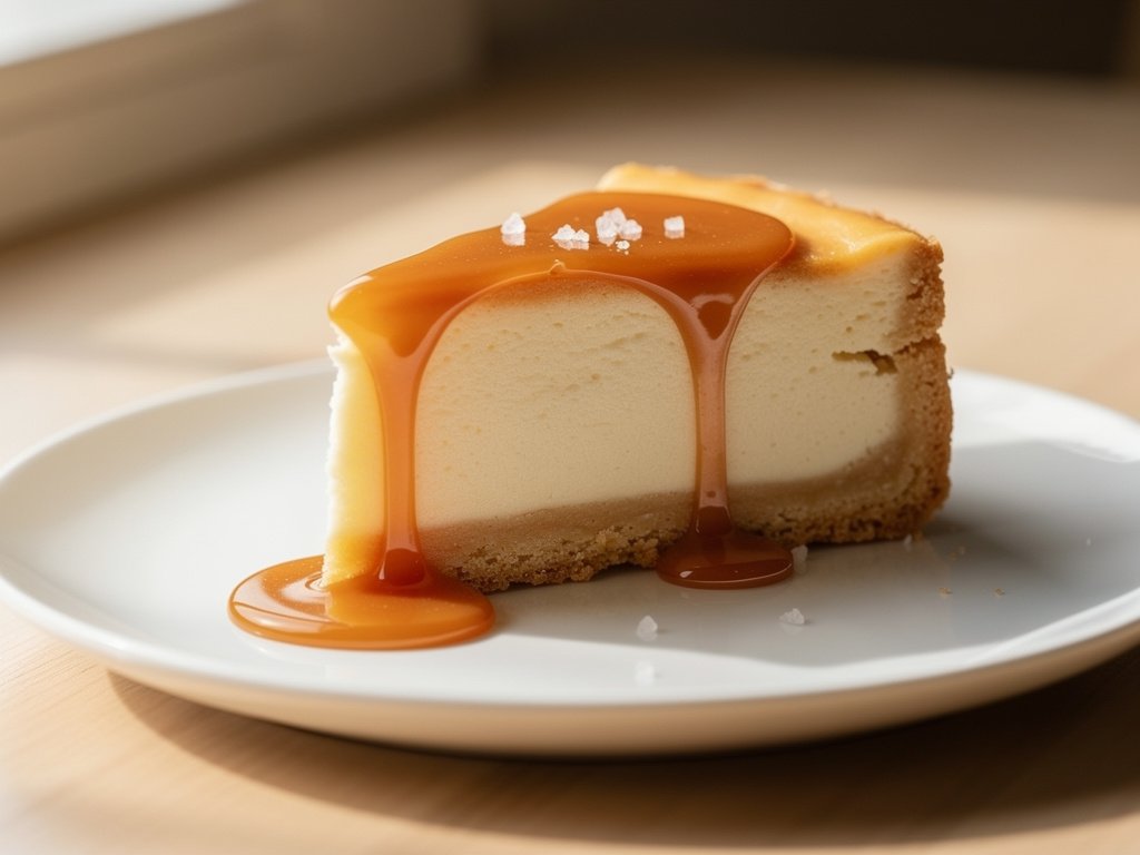 Skillet-Style Salted Caramel Mascarpone Cheesecake with a Fresh Homemade Feel