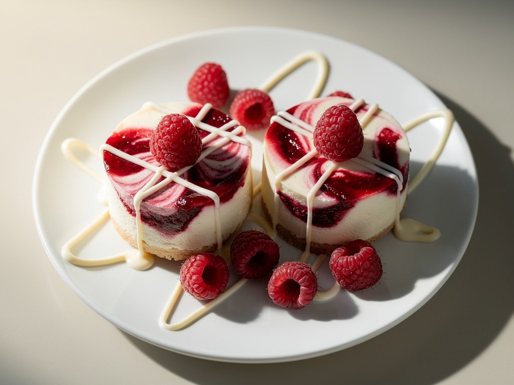 Mini White Chocolate Raspberry Swirl Cheesecakes – Easy No-Bake Dessert