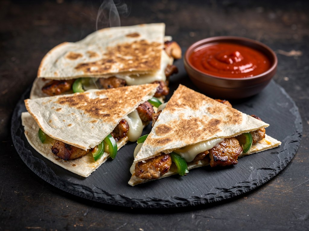 One-Pan Chicken Sausage Quesadillas with Bell Pepper and Marinara
