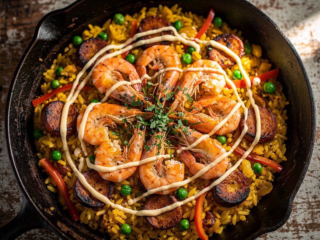 One-Pan Spanish Shrimp and Chorizo Paella with Smoky Paprika
