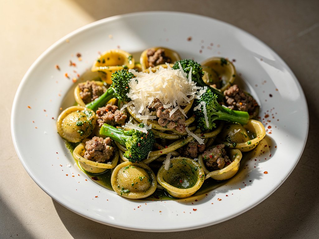 Pesto Orecchiette with Sausage and Baby Broccoli