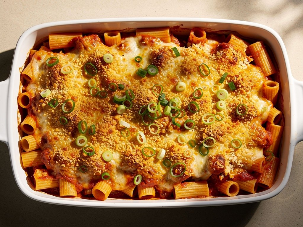 Hearty Plant-Based Rigatoni Bake with Creamy Tomato Sauce