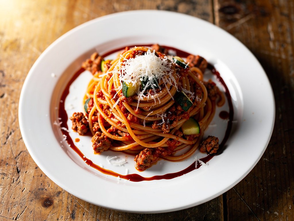 Quick Beef and Zucchini Ragu with Spaghetti