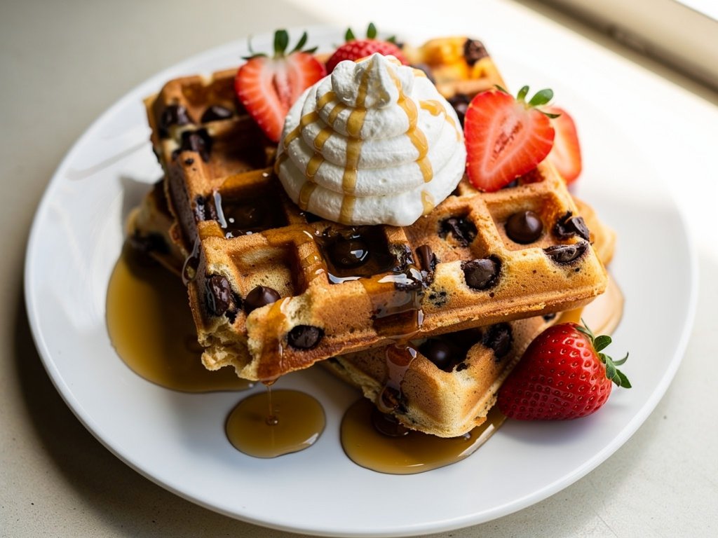 Quick and Easy Chocolate Chip Waffles: Ready in Minutes