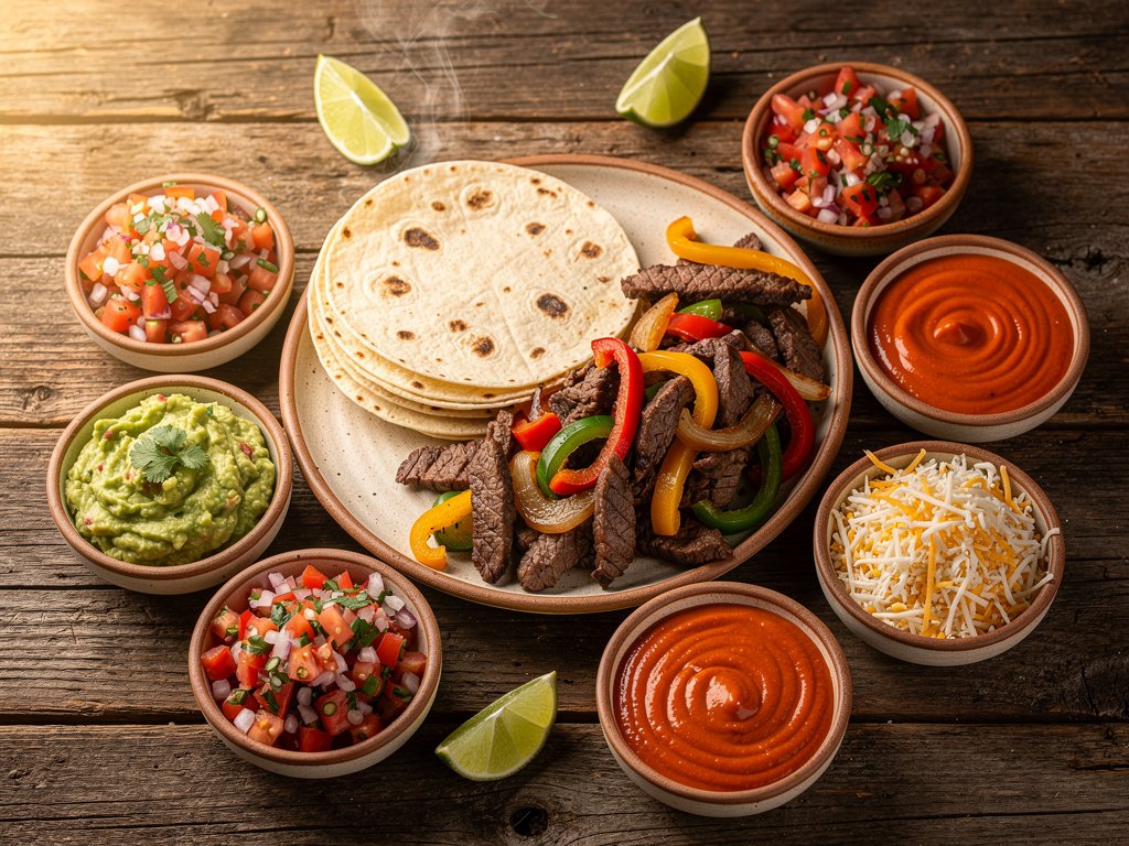 Quick Steak Tacos with Pico de Gallo and Smoky Red Pepper Crema