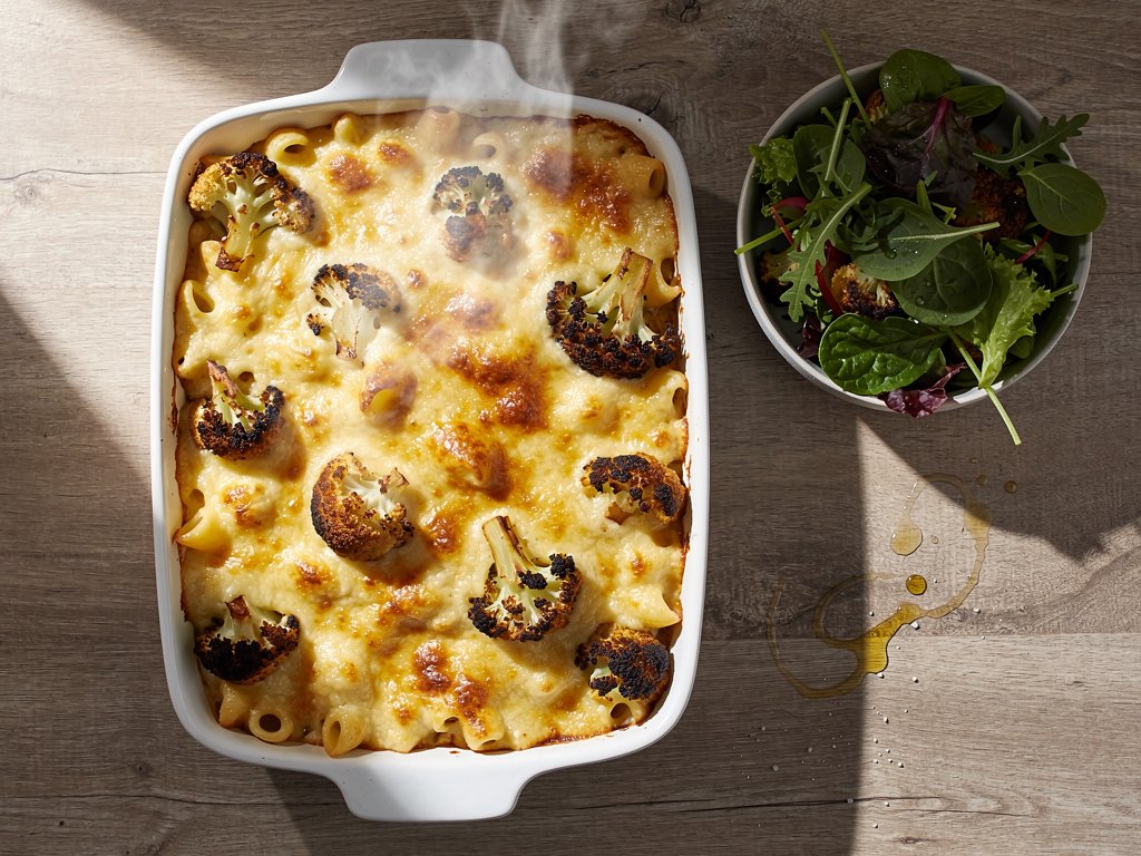 Roasted Cauliflower Mac and Cheese with North African Spices