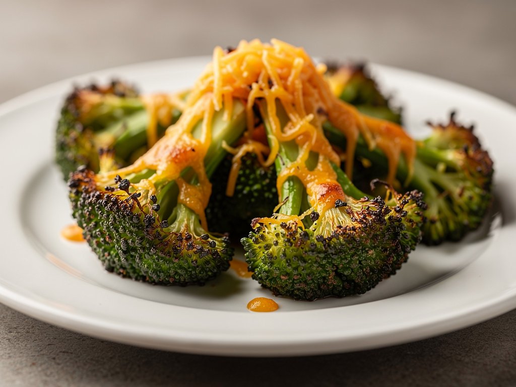 Roasted Cheesy Broccoli with Mexican Blend Cheese