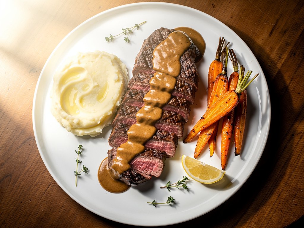 Seared Sirloin Steak with Creamy Shallot-Thyme Pan Sauce