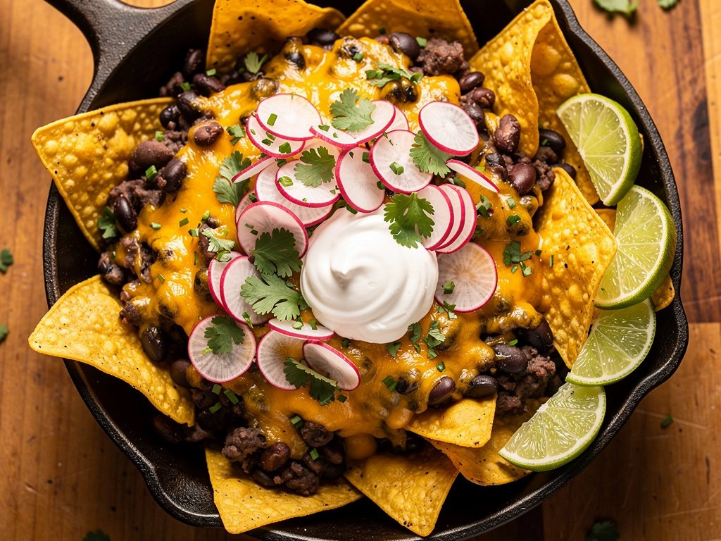 Smoky Black Bean Chilaquiles with Radish Salad